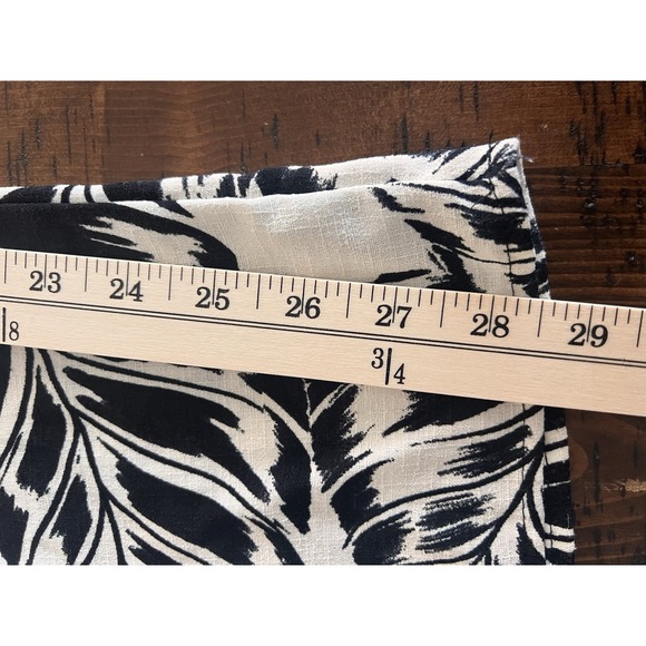 Adrienne Vittadini XL Black White Palm Print Wide Leg Jumpsuit Belted - Picture 5 of 6